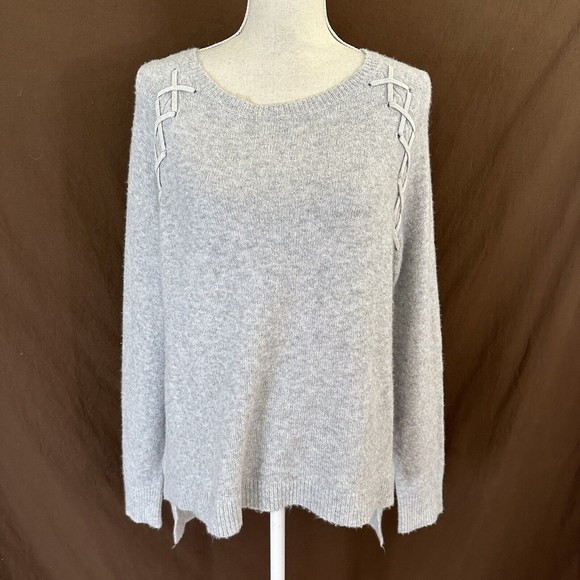 Sundance Sweaters Sundance Sweater Lace Up Cross Creek Gray